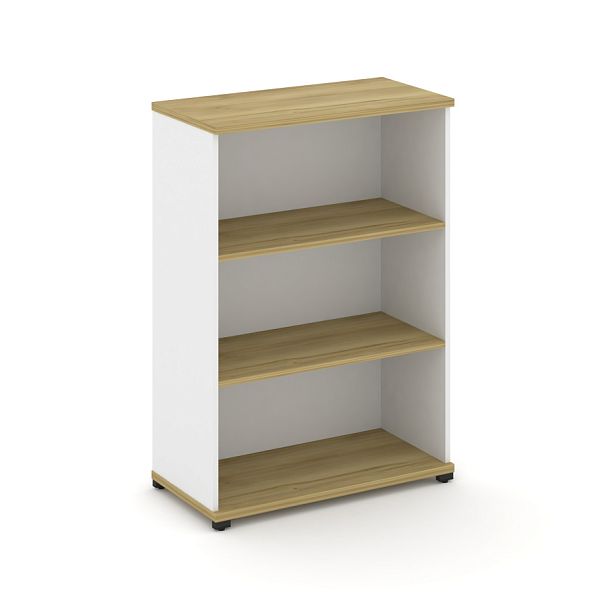 Concept Стеллаж 1 широкая секция, 3 ниши CN.STS-310 Дуб Винченцо/Белый Бриллиант/Металл Черный 836*420*1186 - Вид 1