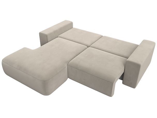 Диван угловой Лига-036 Классик левый угол Микровельвет бежевый - Вид 8