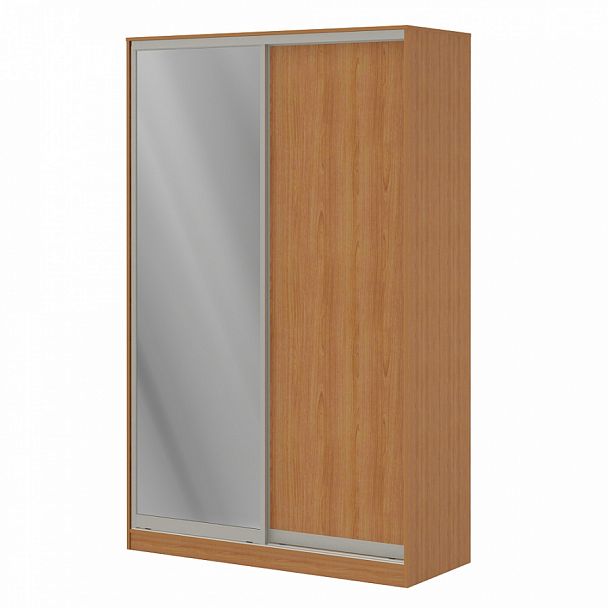 Шкаф купе 1,5 м с одной зеркальной и одной ЛДСП дверями "Система-M" ПК-ШК-КМШ240х150Д1/СЗ1-В1-24 ольха - Вид 1