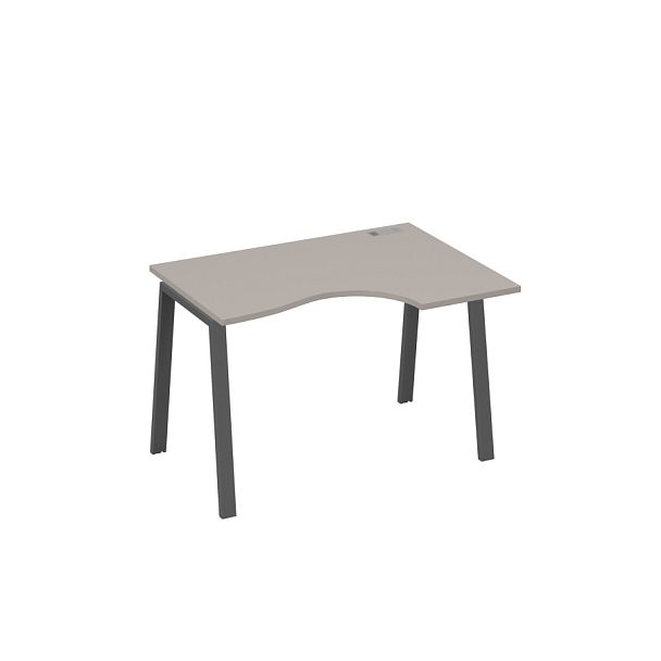 Стол эргономичный правый "Классика" на металлокаркасе TRE A4 А4 Б3 042 БП мокко премиум / металлокаркас антрацит - Вид 1