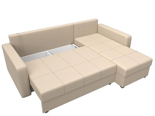 Диван угловой Ливерпуль Лайт правый угол Экокожа бежевый - Вид 7
