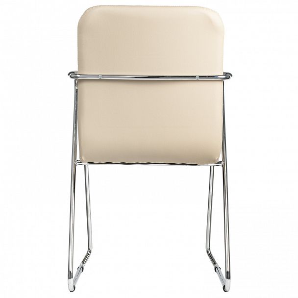 Кресло для приемных и переговорных BRABIX "Visit CF-101", хром, экокожа, бежевое, 532560 - Вид 5