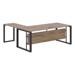 Стол руководителя угловой ECT 2019 Кария Пальмира/Антрацит 2000х1900х750 ENIO - Фото предпросмотра