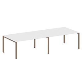 Metal System Перег. стол (2 столешницы) на П-образном м/к БП.ПРГ-2.4 Белый/Мокко металл 3200*1235*750 - Фото предпросмотра