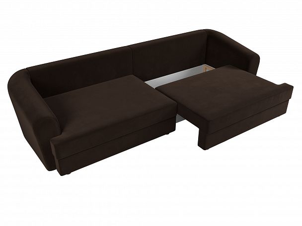 Прямой диван Милтон (полностью микровельвет коричневый) - Вид 6