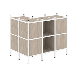 Loft Угловой внешний стеллаж наборный VR.L-51 Дуб аттик/Белый металл 862*1278*1047 - Фото предпросмотра