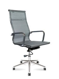 Кресло офисное / Хельмут / (grey) сталь + хром / серая сетка - Фото предпросмотра