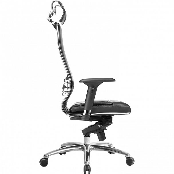 Кресло офисное МЕТТА "SAMURAI" KL-3.04, с подголовником, рецик. кожа, черное - Вид 4