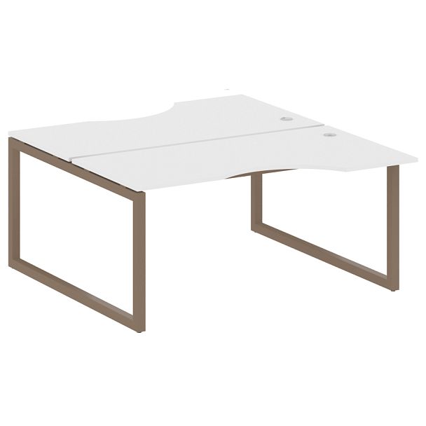 Metal System Quattro Р. ст. криволинейная на О-образном м/к 50БО.РАС-СА-2.1 Белый/Мокко металл 1600*1835*750 - Вид 1