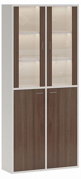 Шкаф-витрина Домино СУ(ш2в2)+2ФС+2ФГ Белый/Шамони - Вид 1