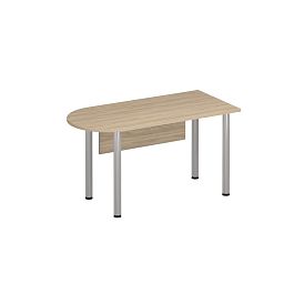 Стол полукруглый опоры хром МХ с экраном ДСП Формула МХ ФР 2111 вяз светлый - Фото предпросмотра