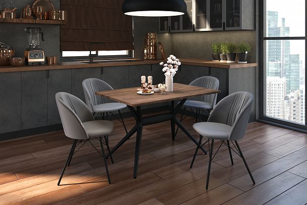 Обеденная группа Sheffilton SHT-DS191 палисандр/черн./угольно-серый/черн.муар - Вид 7