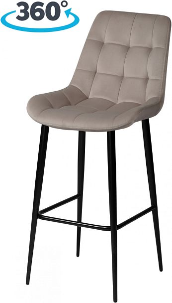 Барный поворотный стул Эйден, Confetti smoke/черный - Вид 1