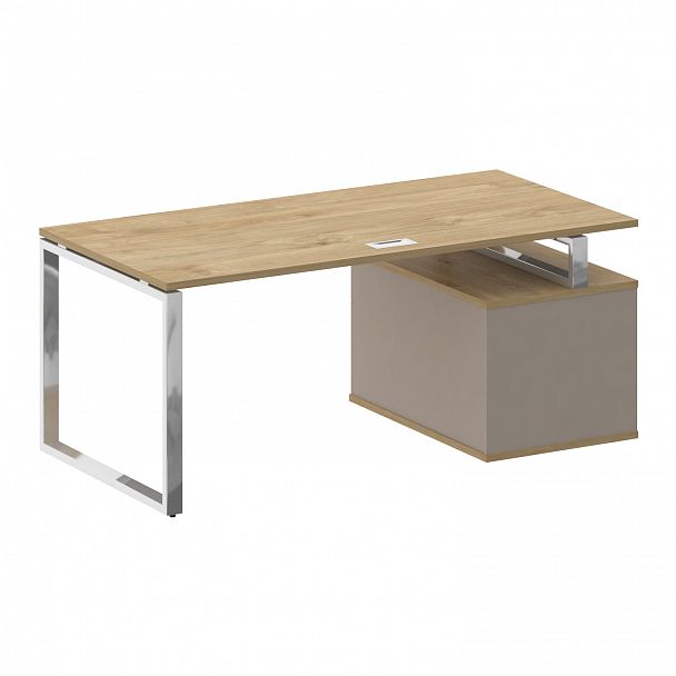 Стол с опорной тумбой "Shift" SK.SRT-180 тиквуд светлый/капучино - Вид 2