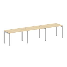 Metal System Quattro Р. ст. на 3 раб. места на П-образном м/к 50БП.СМ-3.2 Акация/Серый металл 3600*720*750 - Фото предпросмотра