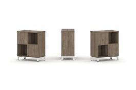 Стайл Проджект Набор стеллажа 2-х сторон., 2 яр. SN.NSD-221 Вяз Благородный/Металл Белый 754*400*881 - Фото предпросмотра