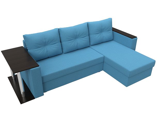Диван угловой Атланта Лайт правый угол Рогожка голубой - Вид 6