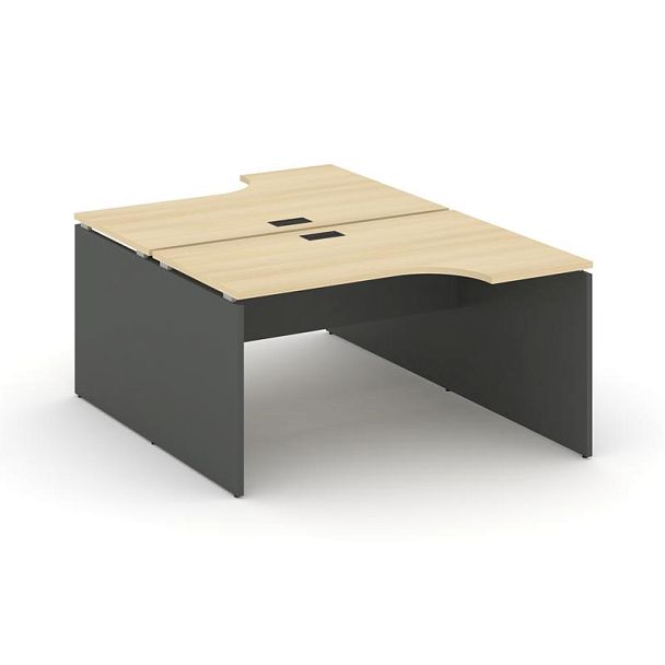 Стайл Проджект Рабочая станция эргоном. SN-D.DRPA-012 Акация Лорка/Антрацит NEW/Черная Заглушка 1580 - Вид 1