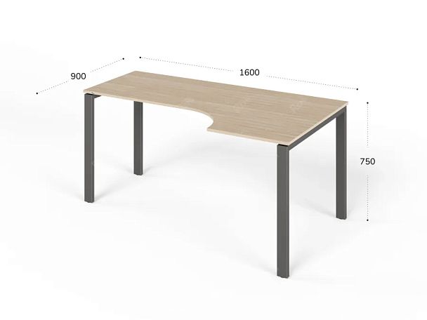 ЛАЙТ / LIGHT RLG016-14x9R Угловой стол 160x90x75 Дуб Сонома - Вид 2