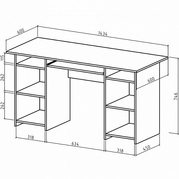 Стол компьютерный Лайт-6К - Вид 2