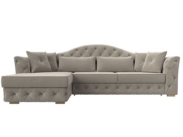 Диван угловой Артис левый угол Микровельвет бежевый - Вид 2