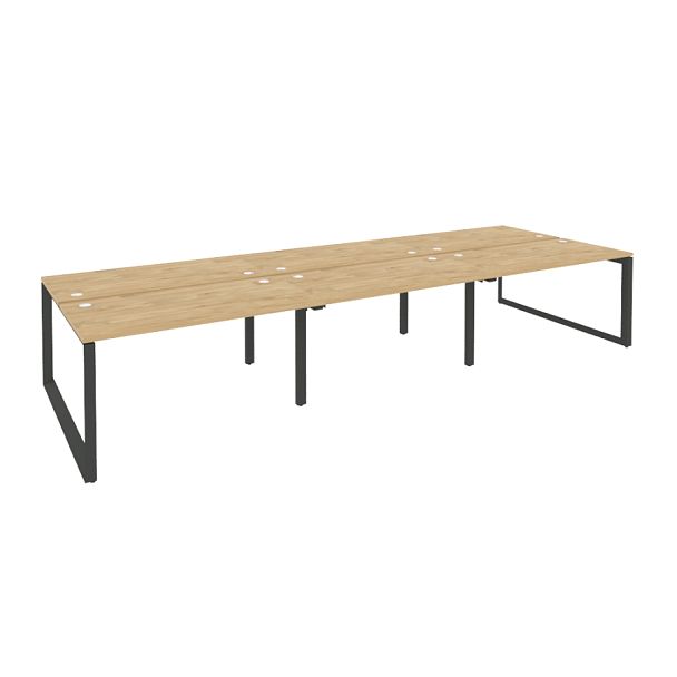 Onix Рабочая станция на О-образном м/к O.MO-D.RS-6.3.7 Тиквуд светлый/Антрацит металл 4140*1475*750 - Вид 1