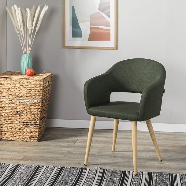 Кресло Oscar тёмно-зеленый/нат.дуб - Вид 9