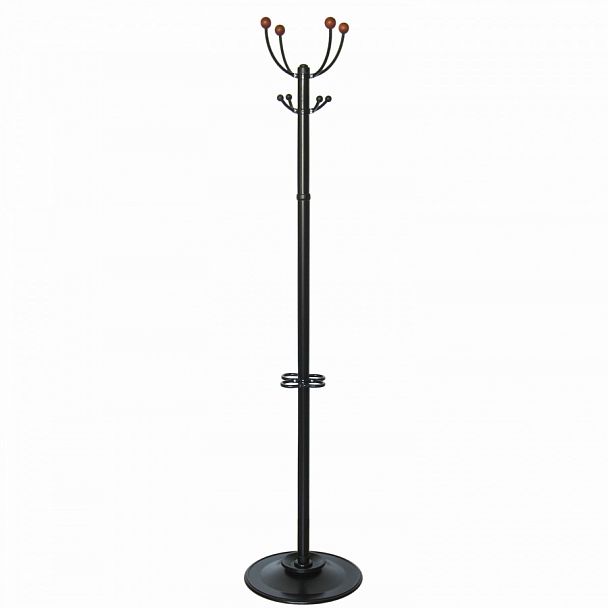 Вешалка-стойка "Квартет-З", 1,79 м, основание 40 см, 4 крючка + место для зонтов, металл, черная - Вид 1