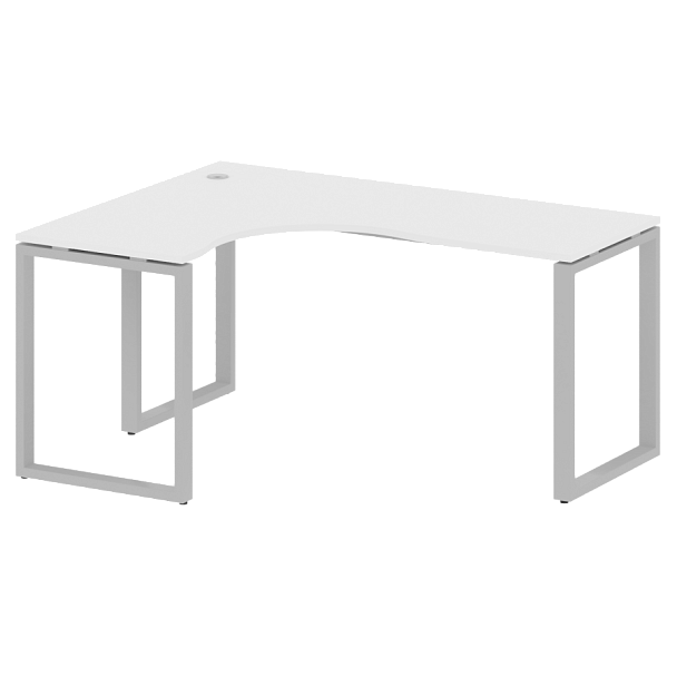 Metal System Стол криволинейный левый на О-образном м/к БО.СА-4 (L) Белый/Серый металл 1600*1200*750 - Вид 1
