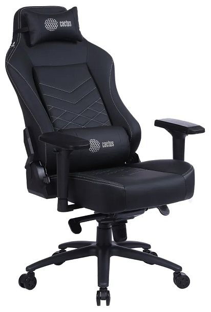 Кресло игровое Cactus CS-CHR-0112 черный экокожа с подголов. крестов. черный - Вид 1