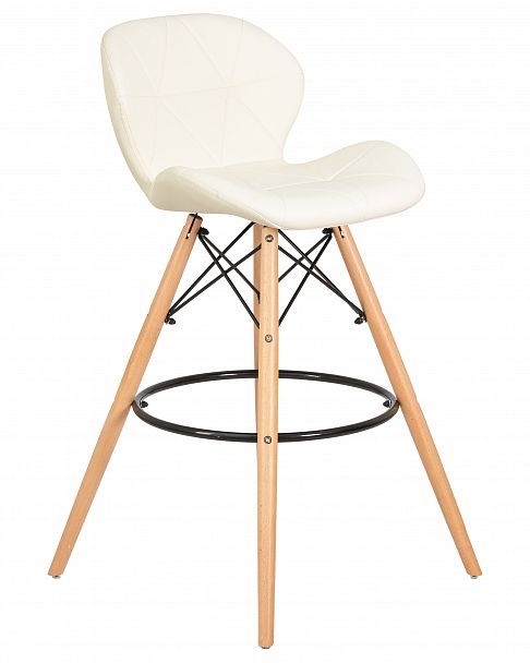 Стул барный DOBRIN BUTTERFLY BAR (ножки светлый бук, цвет кремовый) - Вид 2