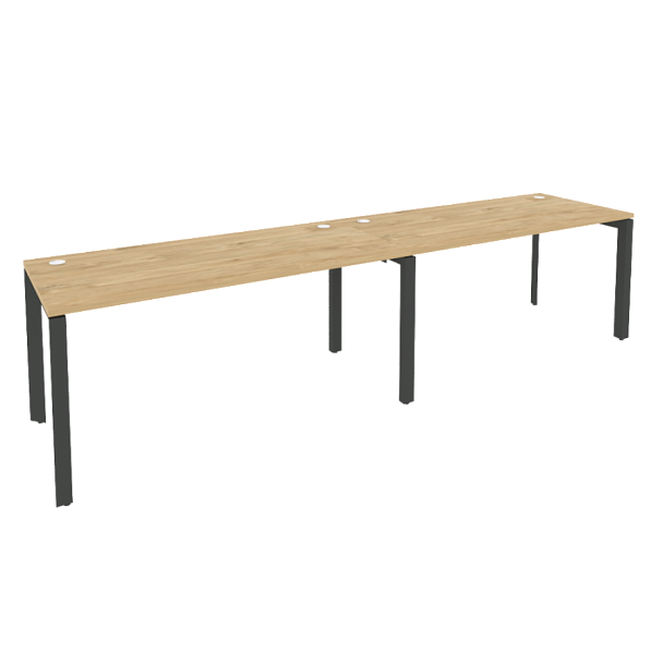 Onix Рабочая станция на П-образном м/к O.MP-RS-2.4.7 Тиквуд светлый/Антрацит металл 3160*720*750 - Вид 1