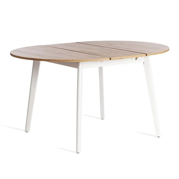 Стол обеденный раздвижной Свелто/Svelto, ЛДСП, опора-массив березы, Дуб Вотан/белый - Вид 4