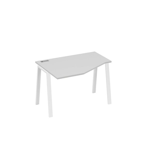 Стол эргономичный левый "Техно" на металлокаркасе TRE A4 А4 Б3 051 БП серый / металлокаркас белый - Вид 1