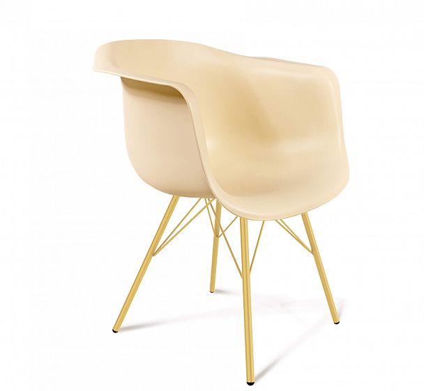 Стул Sheffilton SHT-ST31/S37 с подлокотниками бежевый/золото - Вид 1