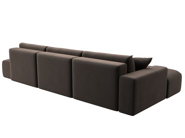 Диван угловой Лига-036 Модерн Лонг левый угол Велюр коричневый - Вид 6