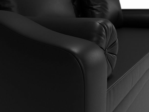 Прямой диван софа Сойер (полностью экокожа черная) - Вид 4