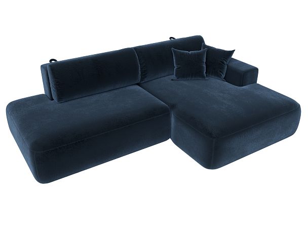 Диван угловой Лига-036 НПБ Модерн правый угол Велюр синий - Вид 5
