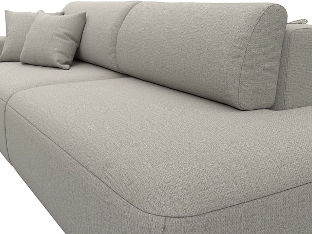 Диван прямой Лига-036 НПБ Модерн подлокотник слева Рогожка бежевый - Вид 4