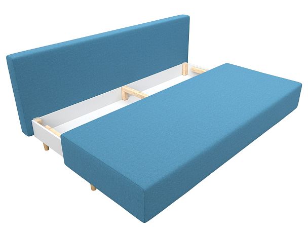 Диван прямой Лига-033 Рогожка голубой - Вид 7