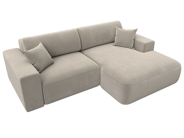 Диван угловой Лига-036 Классик правый угол Микровельвет бежевый - Вид 5