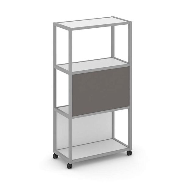 Shelf Mobile Стеллаж 4 уровня 1 секция VR.LT-STK-403.06 Белый Бриллиант/Металл Серый/W-26 600*400*1523 - Вид 2