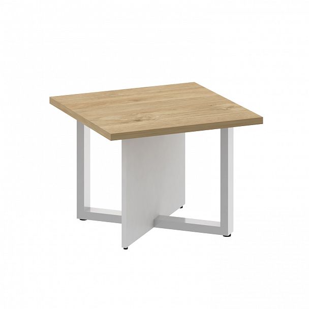 Стол журнальный "Shift" SK.SG-KV-60 тиквуд светлый/белый бриллиант - Вид 1