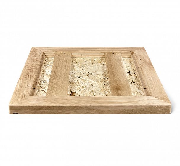 Стол Sheffilton SHT-TU10/ 70/70 ДУБ/OSB черный муар/прозрачный лак - Вид 4