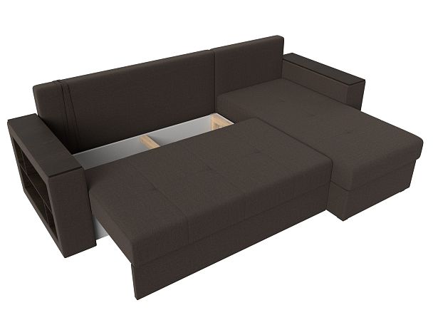 Диван угловой Дубай Лайт правый угол Рогожка коричневый - Вид 7