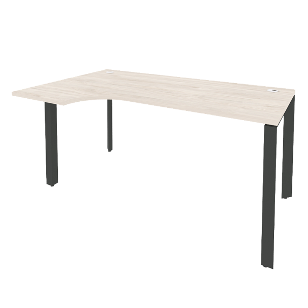 Onix Стол эргономичный левый на П-образном м/к O.MP-SA-1 (L) Денвер светлый/Антрацит металл 1580*980*750 (720/460) - Вид 1