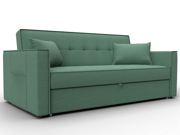 Диван прямой Лига-104 (160) Рогожка зеленый - Вид 1