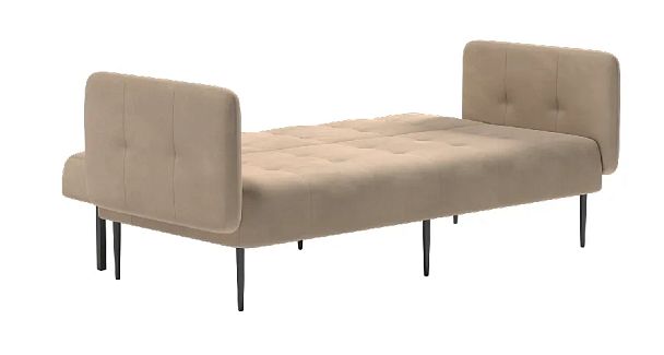 Monaco диван-кровать прямой с подлокотниками, трехместный, бархат бежевый 5 - Вид 6