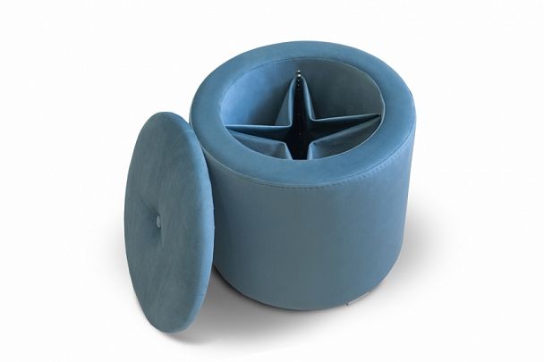 Пуф "Круглый" голубой - Вид 1