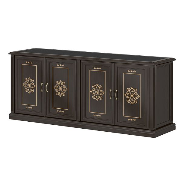 Греденция "Версаль люкс"  ПК-ВРЛ-ГЦ200Х55К/И3/1-В1-981 темный орех - Вид 1